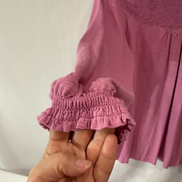 Style &‎ Co Women Lace Top Embroidered Sheer Yoke Split Neckline Pink Size 2X - Picture 10 of 11